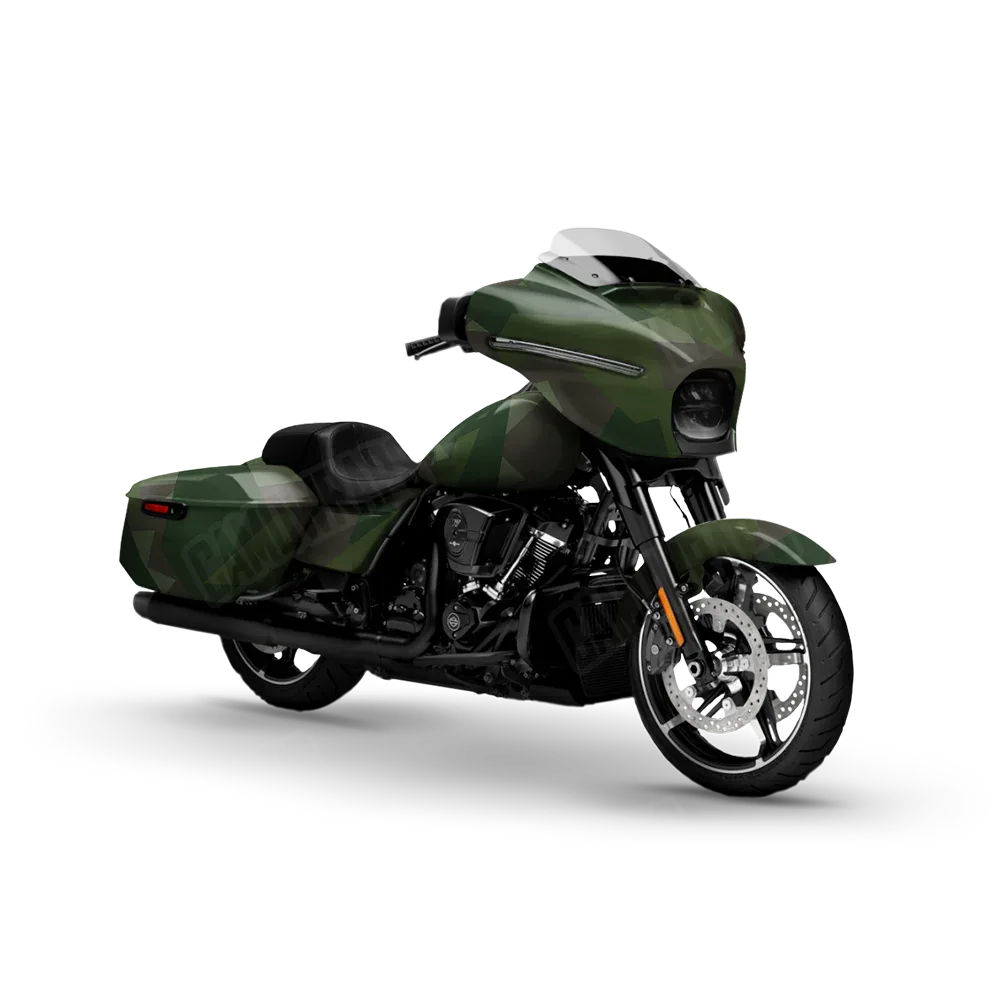 Shattered Army Dark Green Motorcycle Wraps