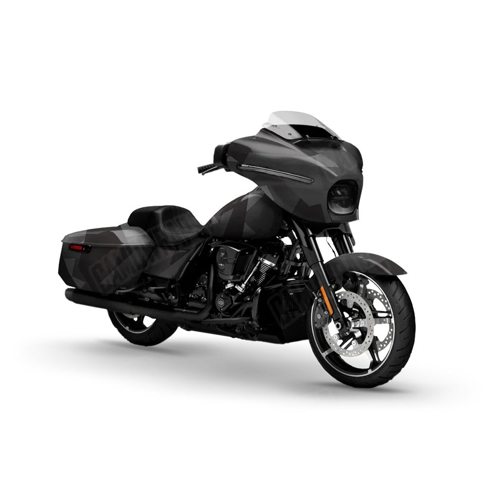 Shattered Elite Black Motorcycle Wraps
