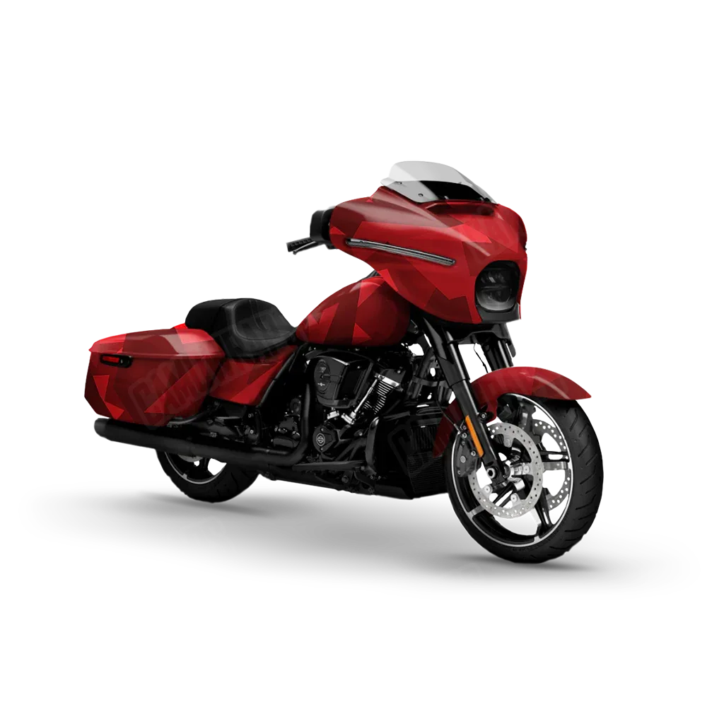 Shattered Elite Red Motorcycle Wraps