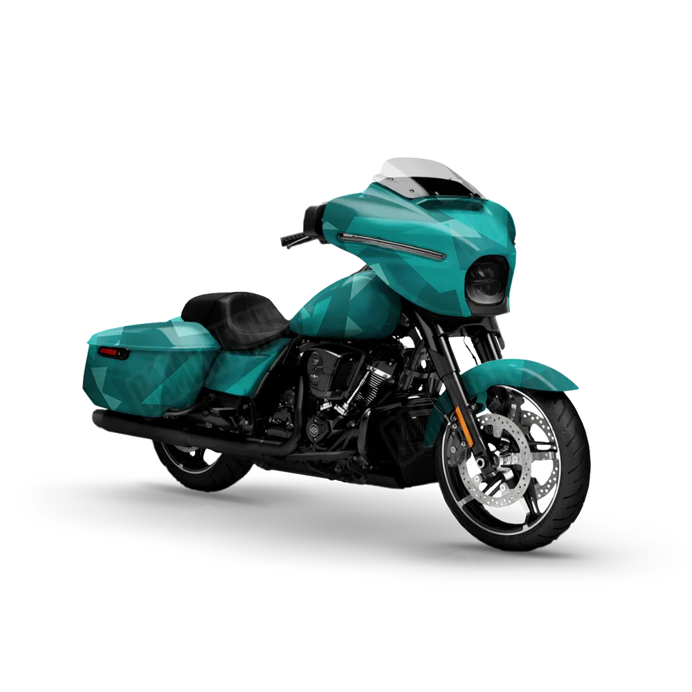 Shattered Elite Tiffany Blue Motorcycle Wraps
