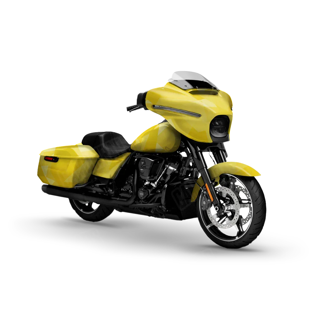 Shattered Elite Yellow Motorcycle Wraps