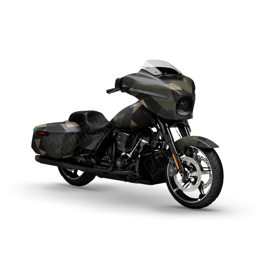 Shattered Militant Charcoal Motorcycle Wraps