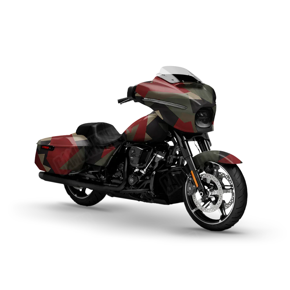 Shattered Militant Red Motorcycle Wraps