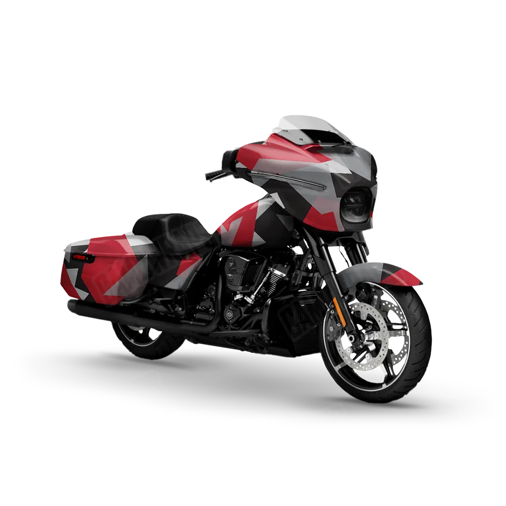 Shattered Red Tiger Motorcycle Wraps