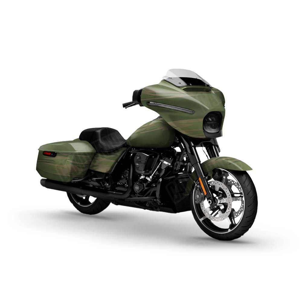 Shredded Army Green Motorcycle Wraps