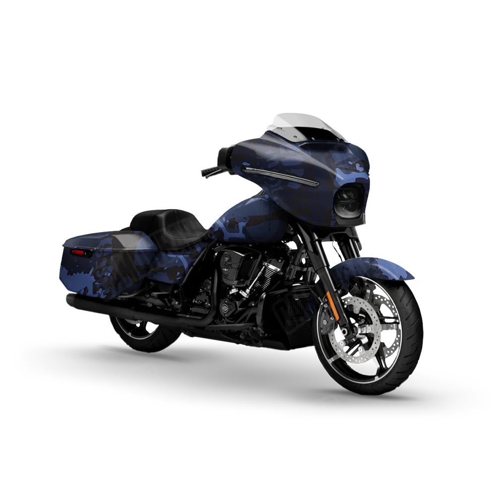 Tire Splatter Blue Midnight Motorcycle Wraps