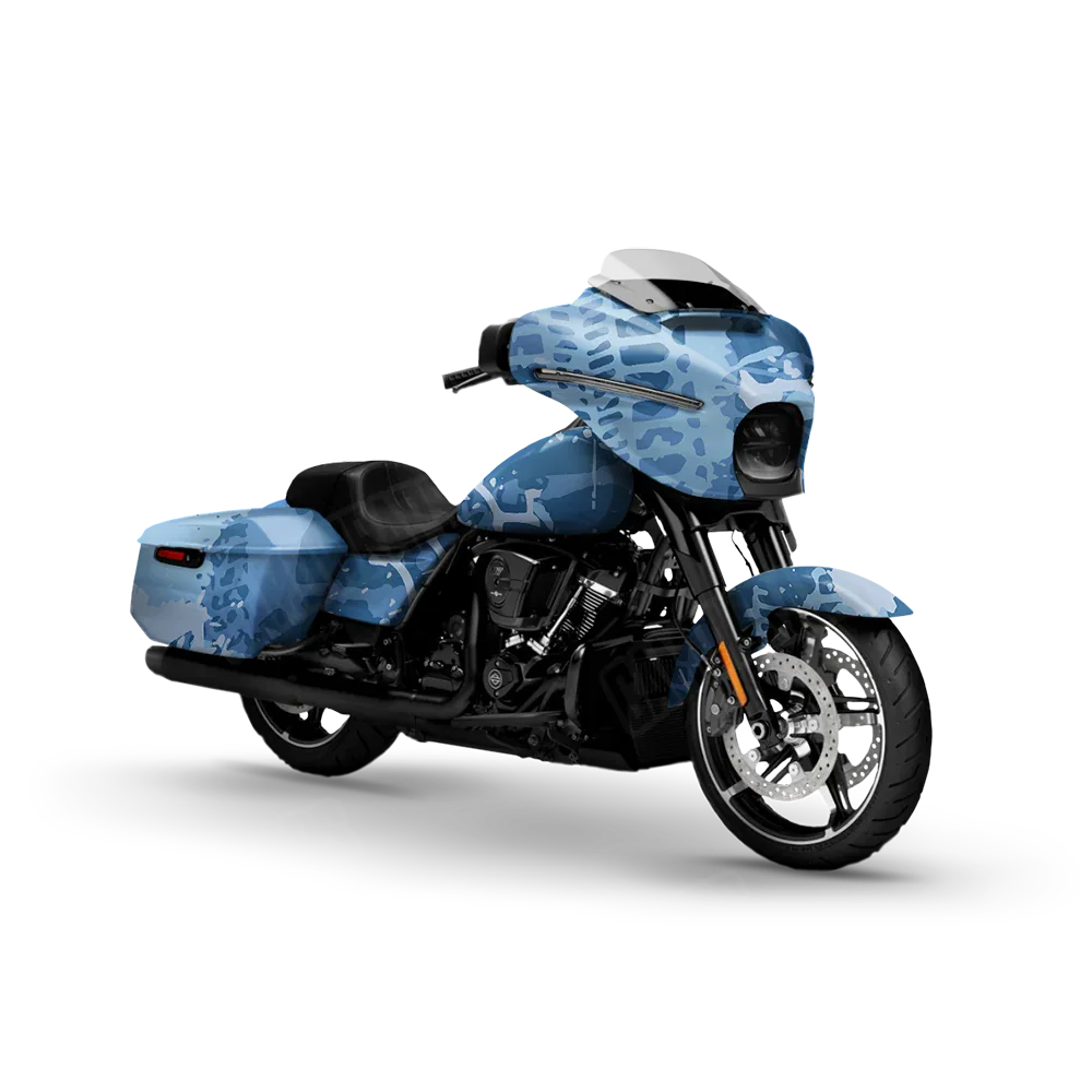 Tire Splatter Cool Blue Motorcycle Wraps