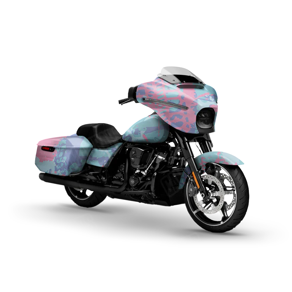 Tire Splatter Cotton Candy Motorcycle Wraps