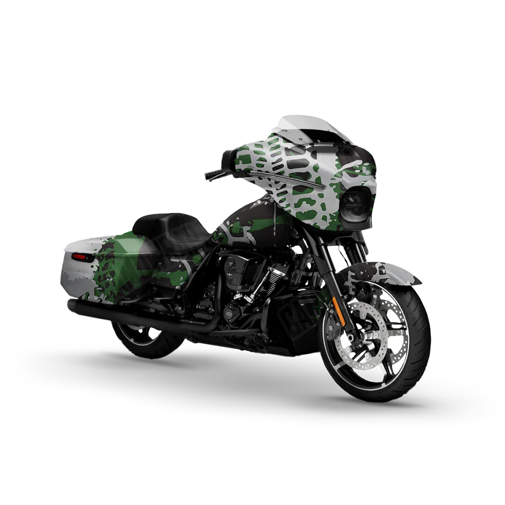 Tire Splatter Green Tiger Motorcycle Wraps