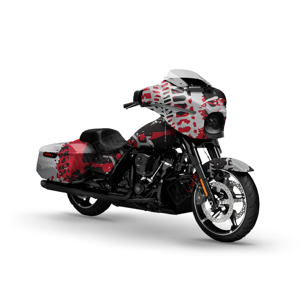 Tire Splatter Red Tiger Motorcycle Wraps