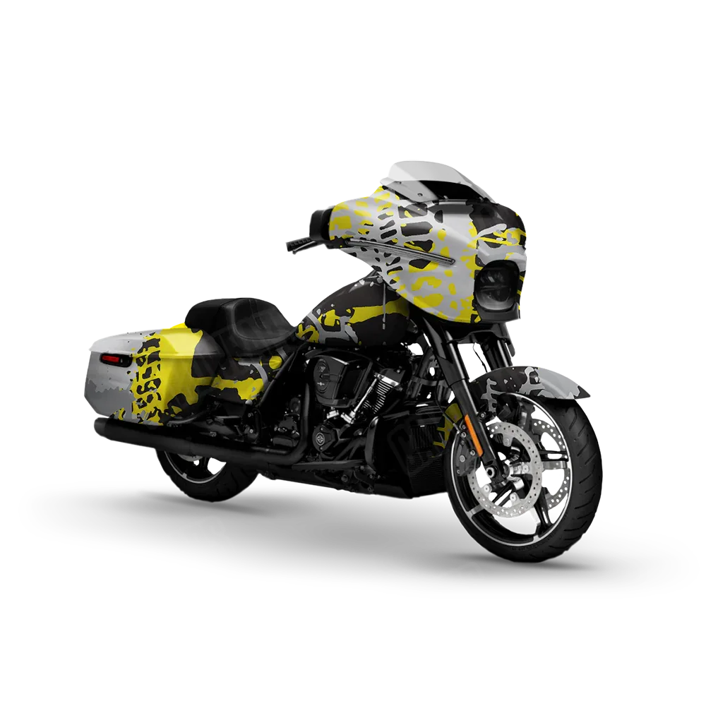 Tire Splatter Yellow Tiger Motorcycle Wraps