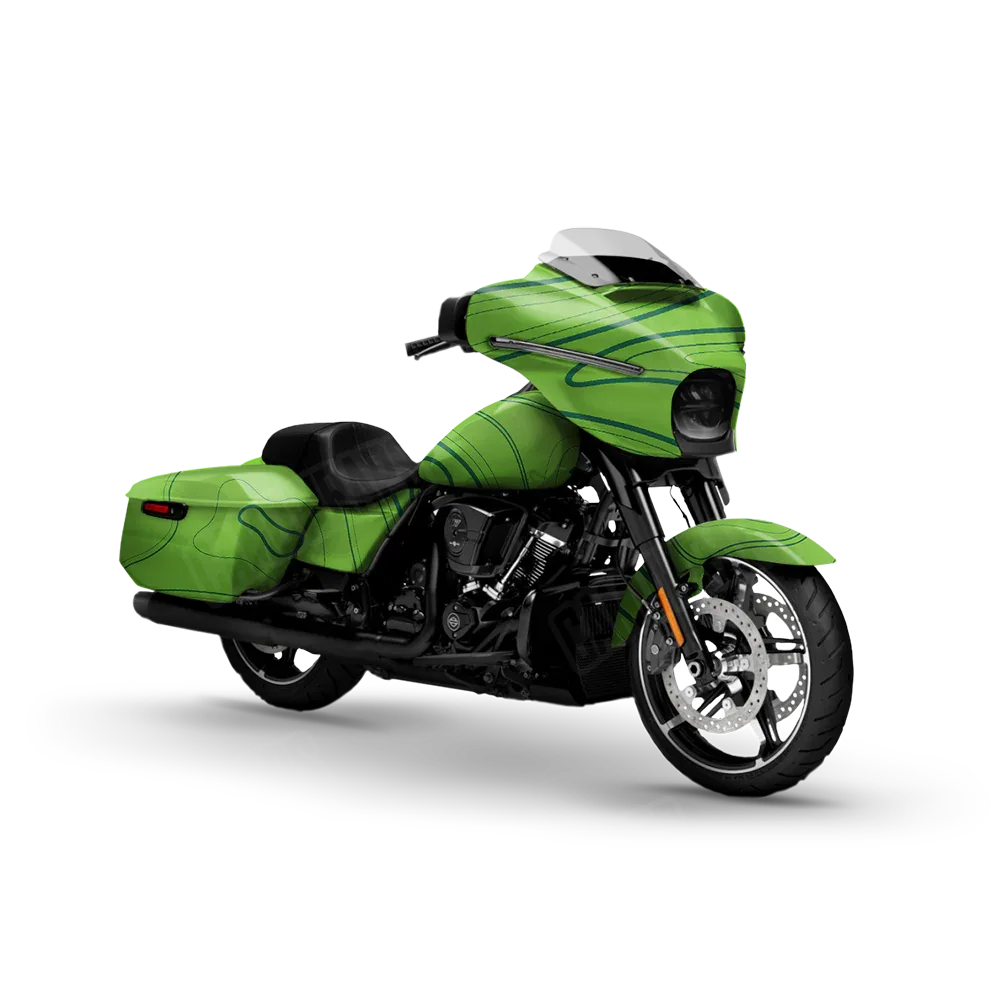 Topographic Green Motorcycle Wraps