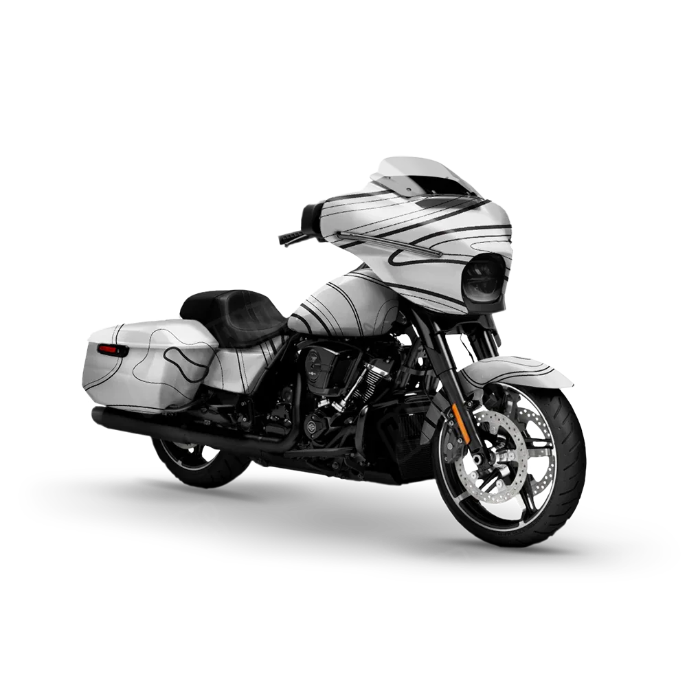 Topographic White Motorcycle Wraps