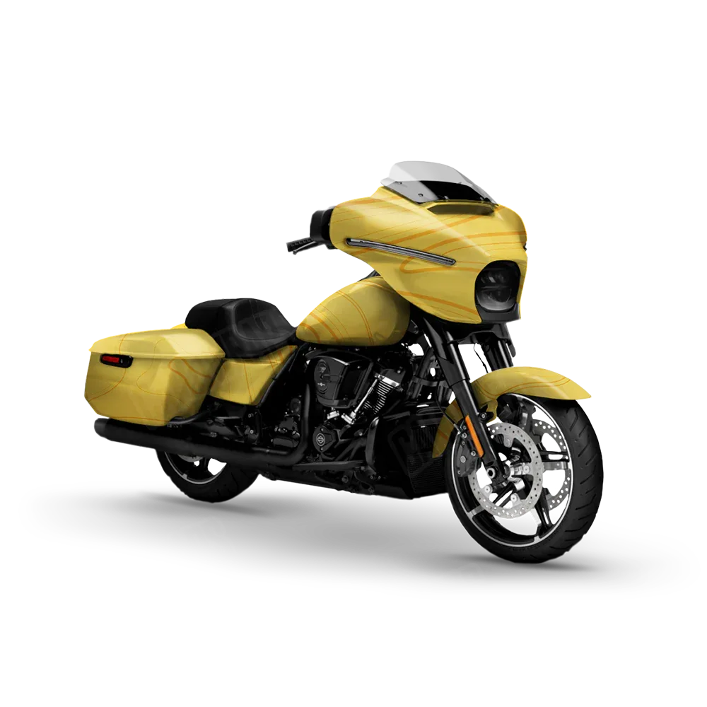 Topographic Yellow Motorcycle Wraps