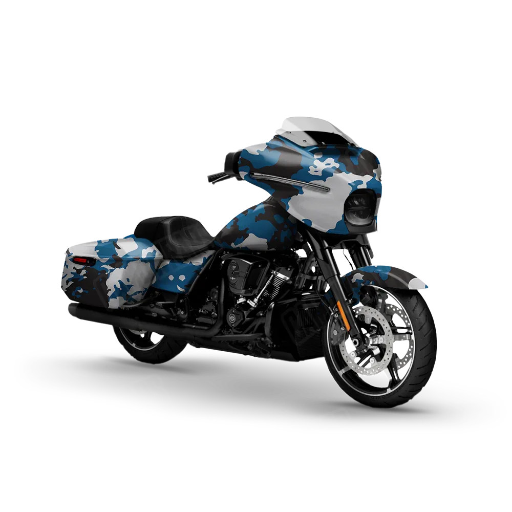 Treetop Blue Tiger Motorcycle Wraps