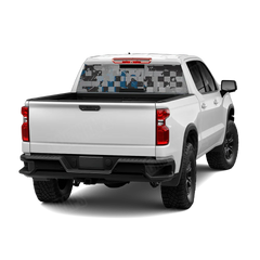 Broken Plaid Blue Tiger Rear Window Graphics