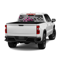 Broken Plaid Magenta Tiger Rear Window Graphics