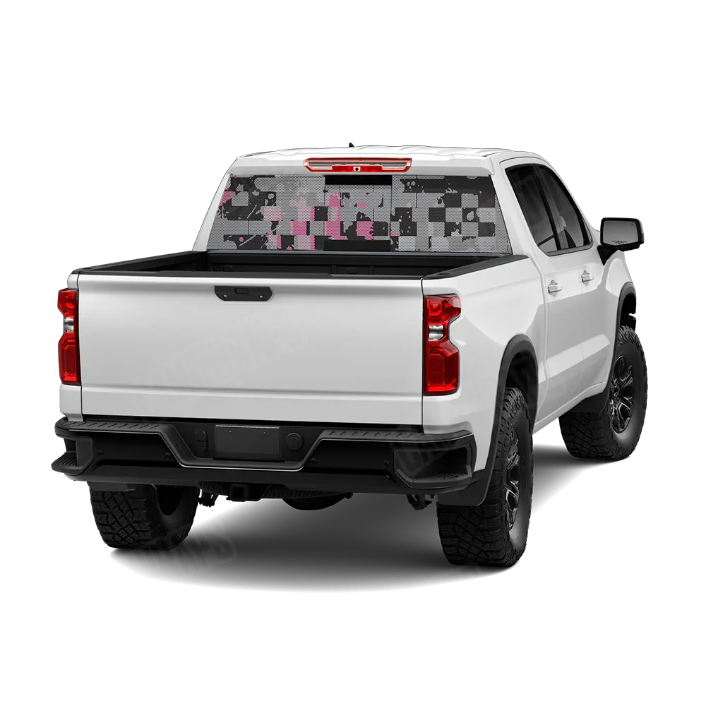 Broken Plaid Pink Tiger Rear Window Graphics