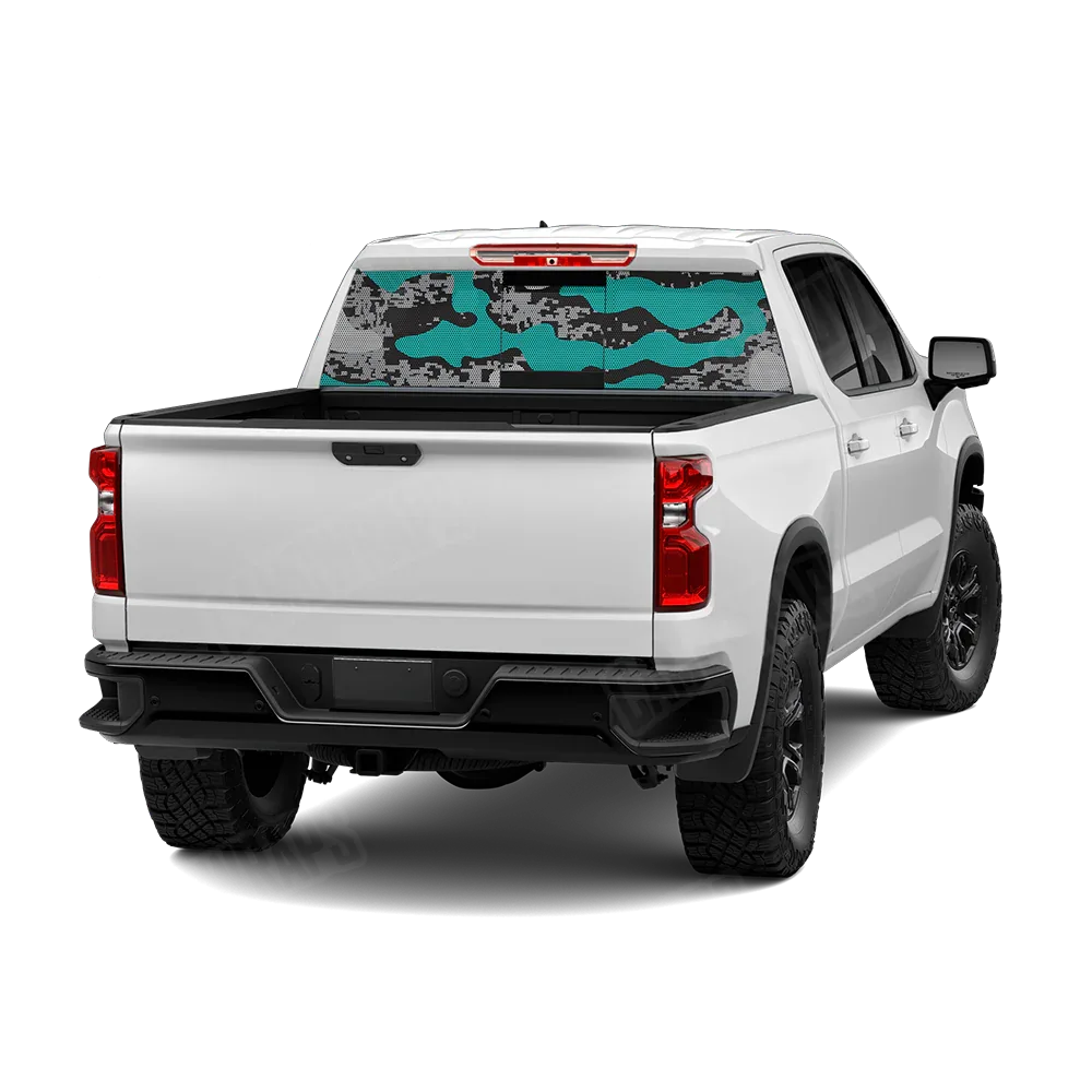 Compound Tiffany Blue Tiger Rear Window Graphics