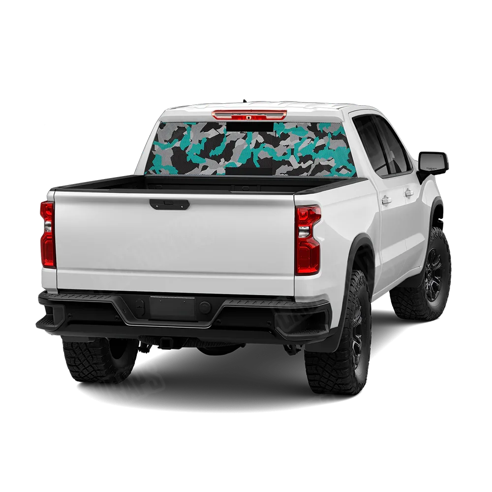 Erratic Tiffany Blue Tiger Rear Window Graphics