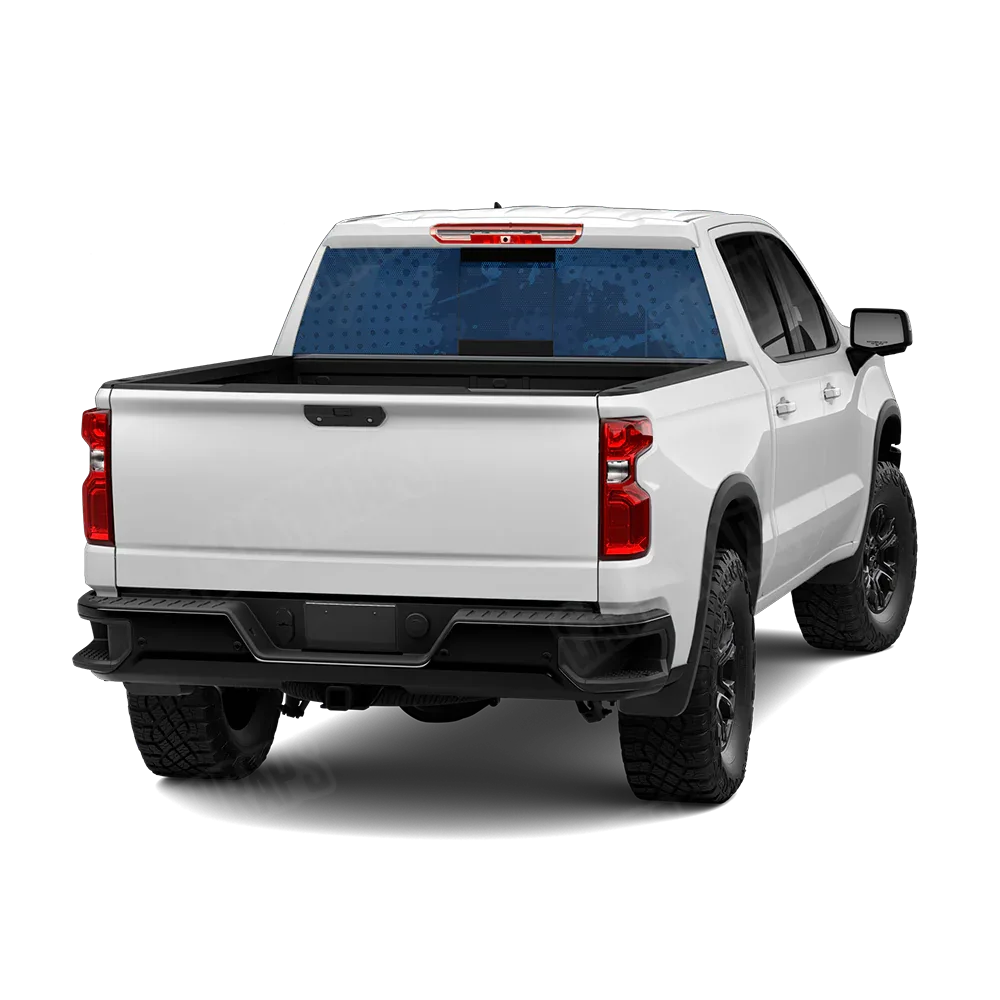 Halftone Splatter Elite Blue Rear Window Graphics