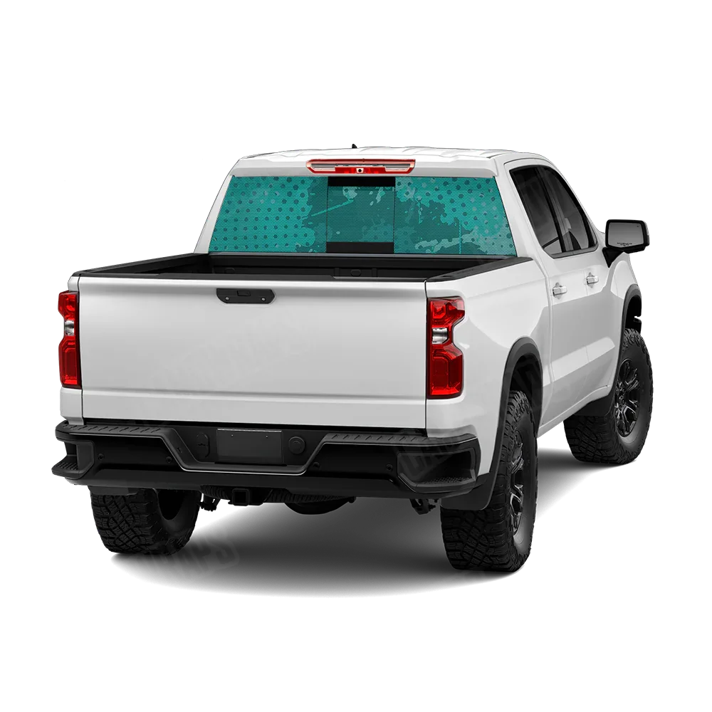 Halftone Splatter Elite Tiffany Blue Rear Window Graphics