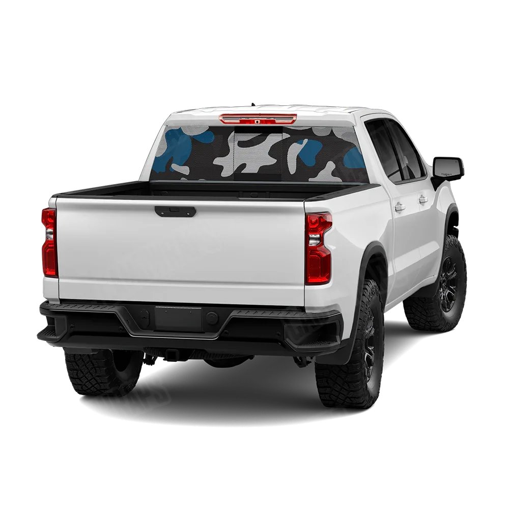 Classic Blue Tiger Rear Window Graphics