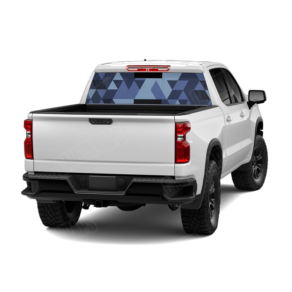 Triangle Blue Urban Night Rear Window Graphics