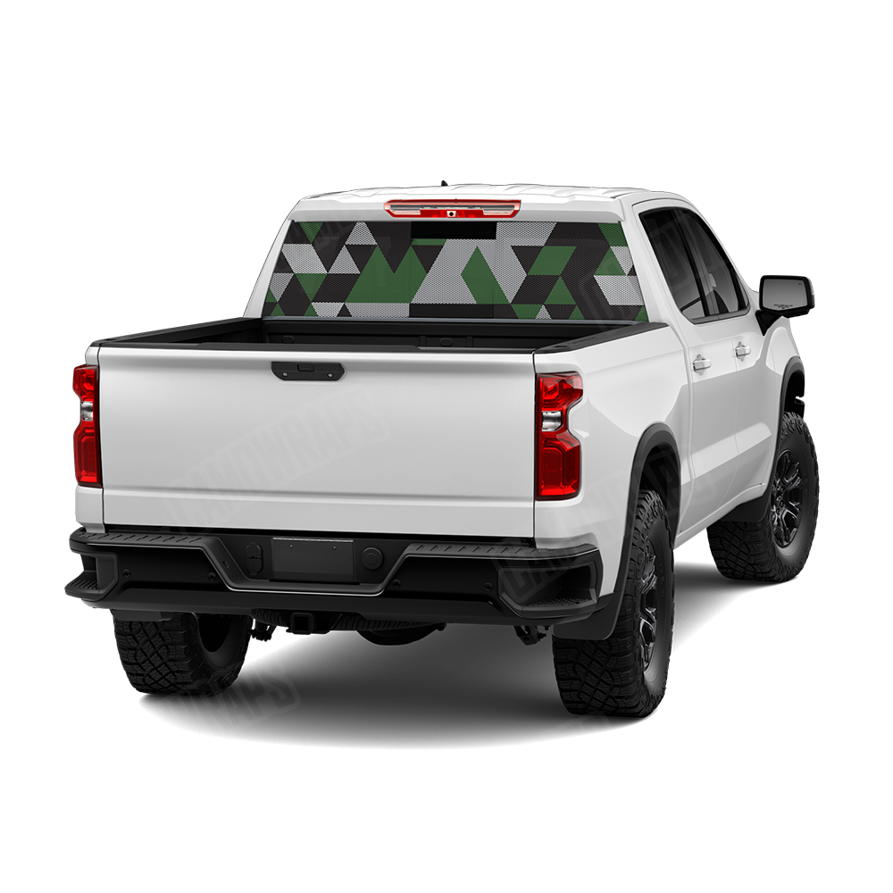 Triangle Green Tiger Rear Window Graphics