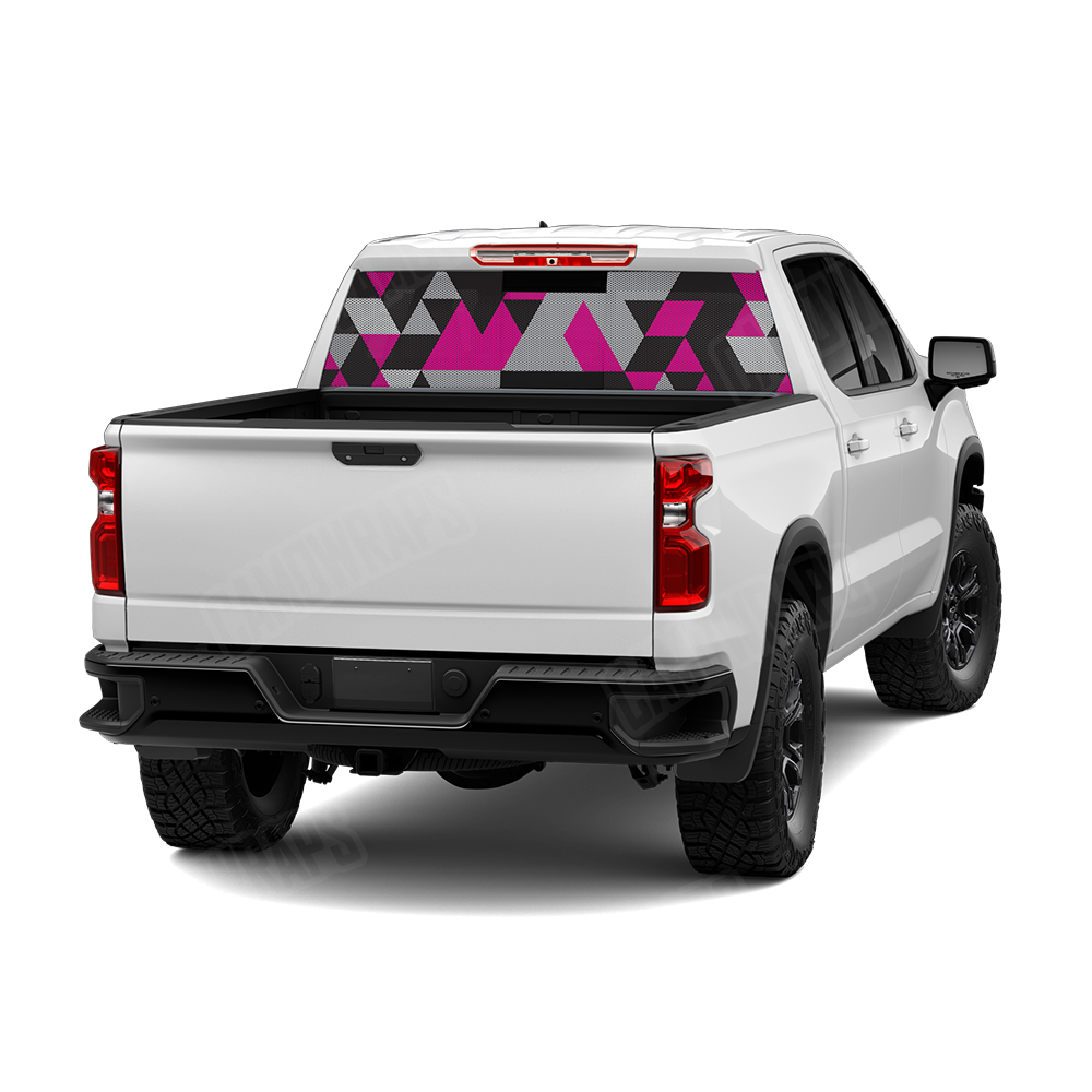 Triangle Magenta Tiger Rear Window Graphics