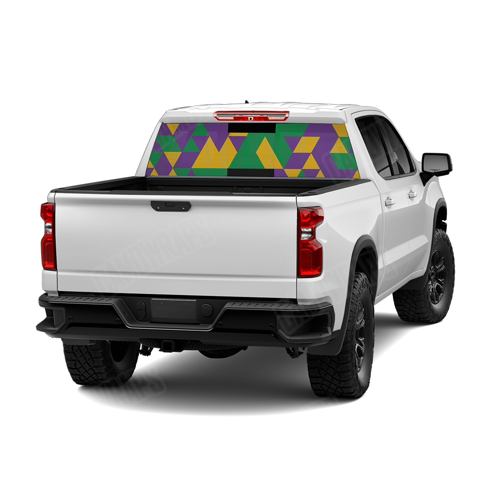 Triangle Mardi Gras Rear Window Graphics
