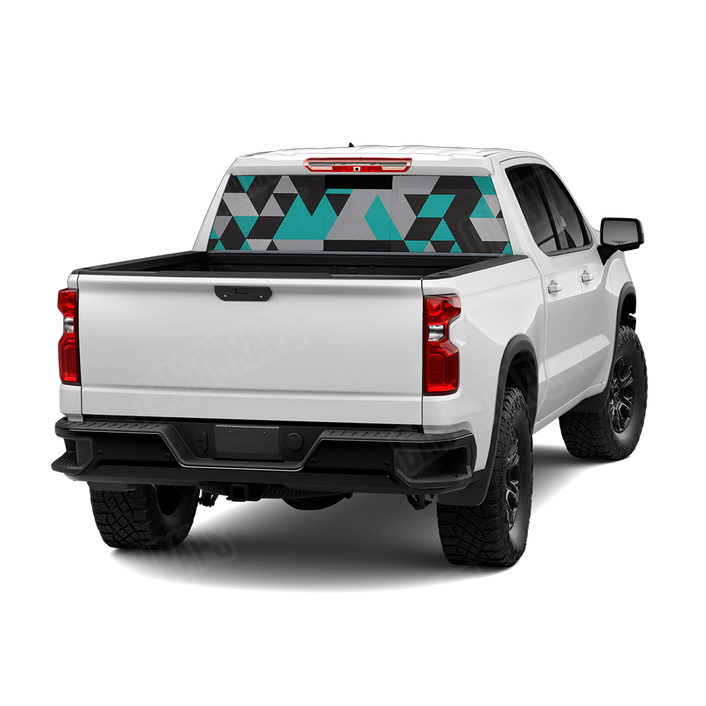 Triangle Tiffany Blue Tiger Rear Window Graphics