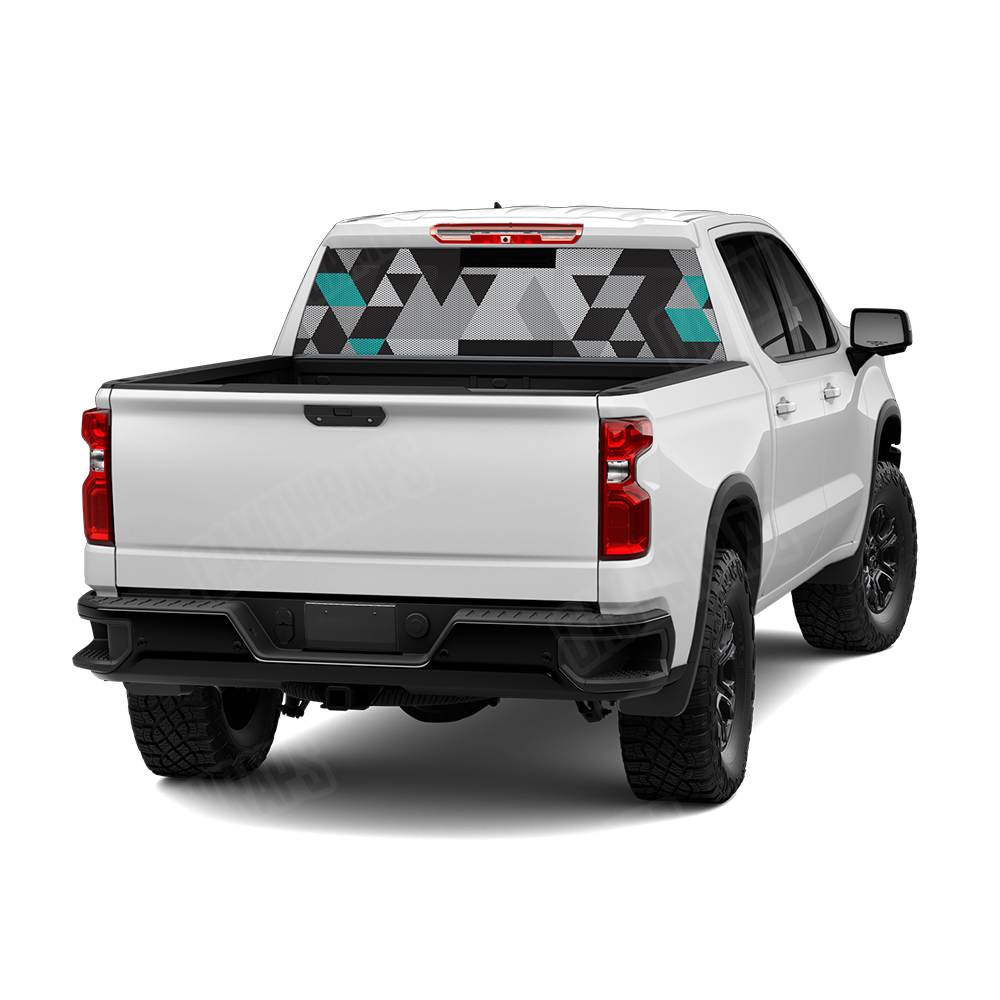 Triangle Urban Tiffany Blue Rear Window Graphics