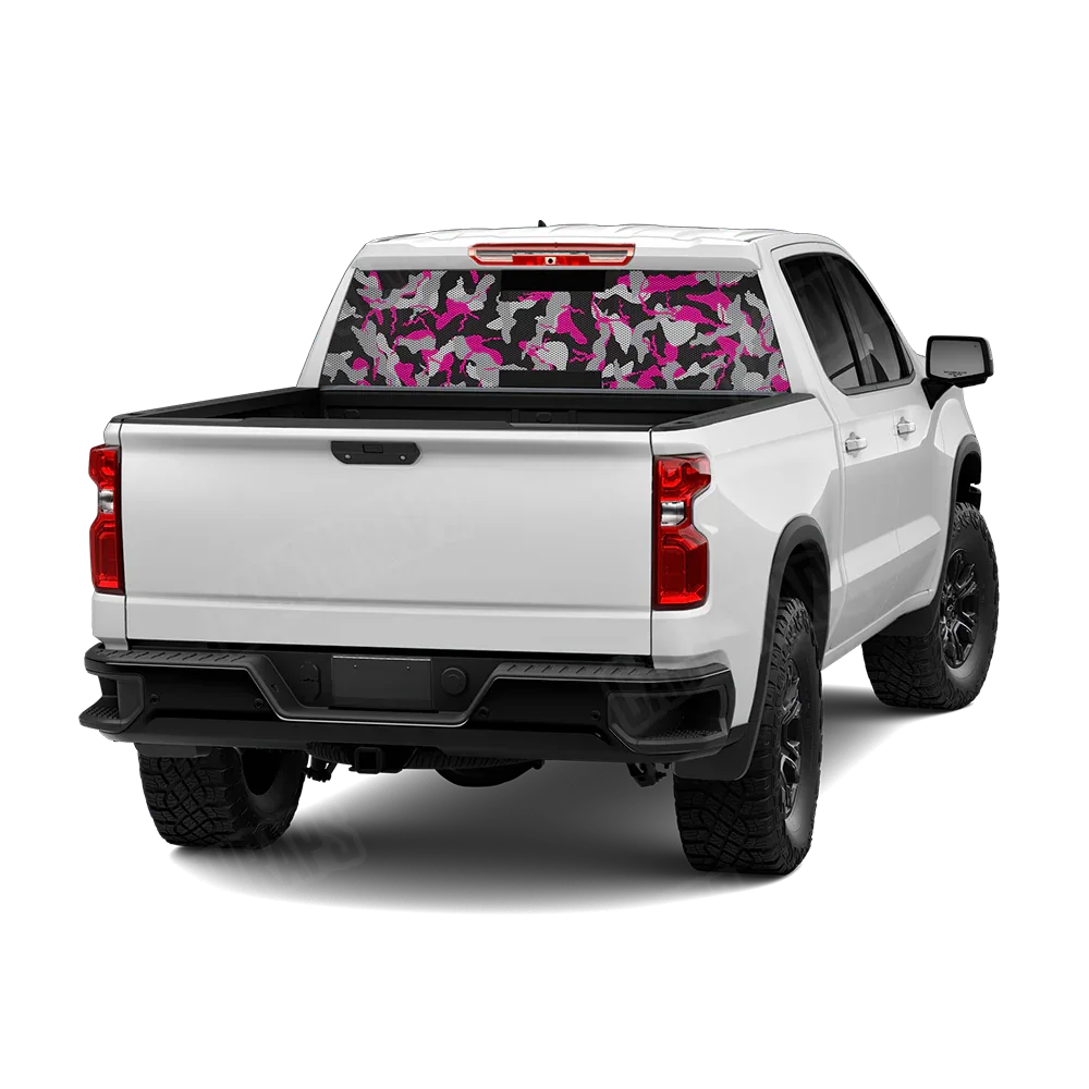 Ragged Magenta Tiger Rear Window Graphics