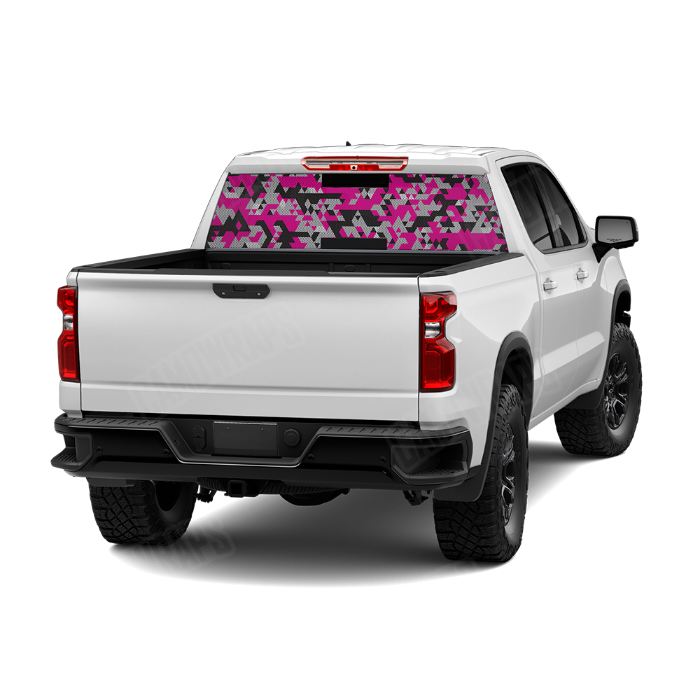 Triangle Magenta Tiger Rear Window Graphics
