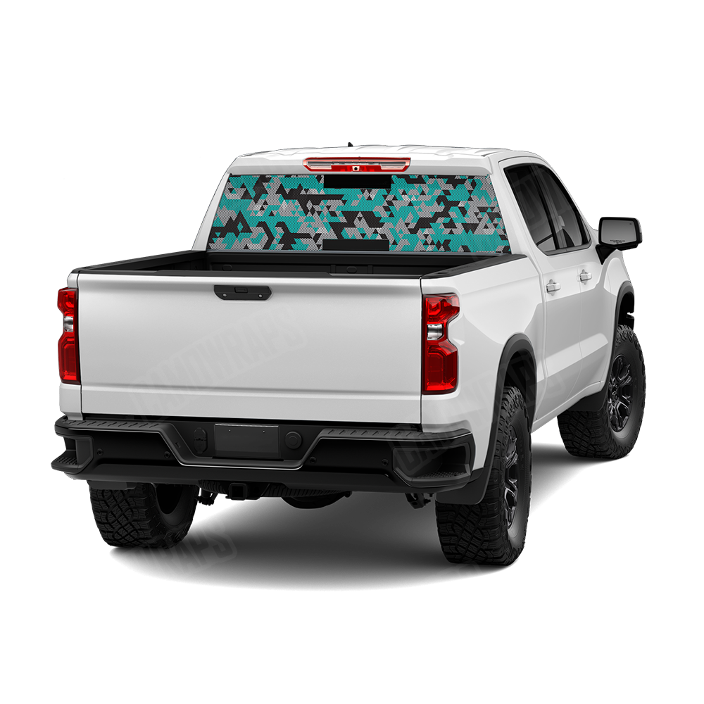 Triangle Tiffany Blue Tiger Rear Window Graphics