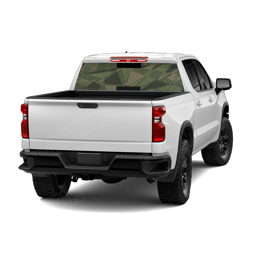 Sharp Army Green Rear Window Graphics