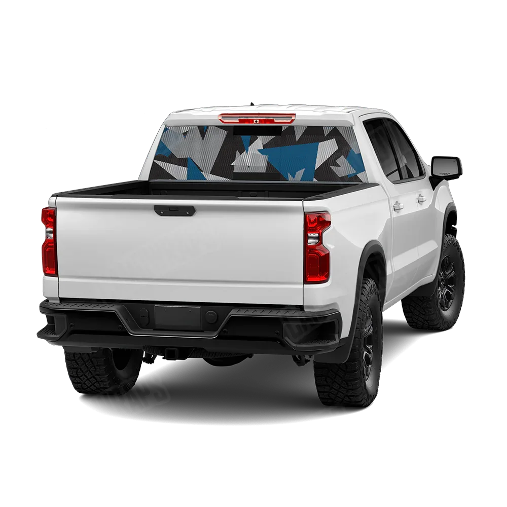 Shattered Blue Tiger Rear Window Graphics