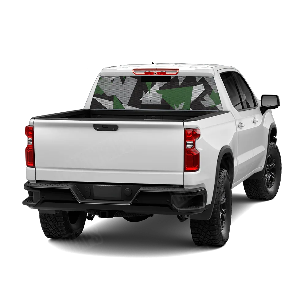 Shattered Green Tiger Rear Window Graphics