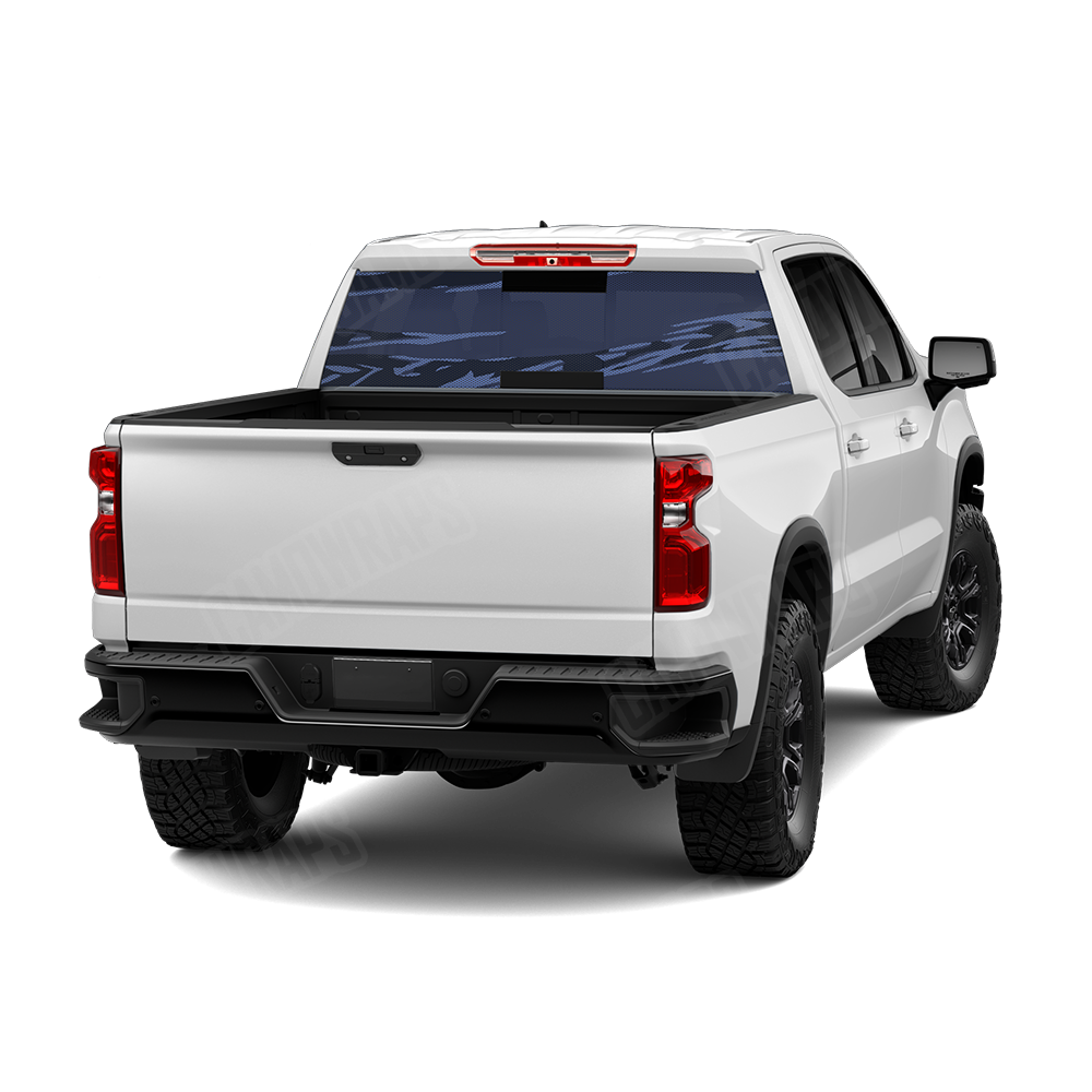 Shredded Blue Midnight Rear Window Graphics