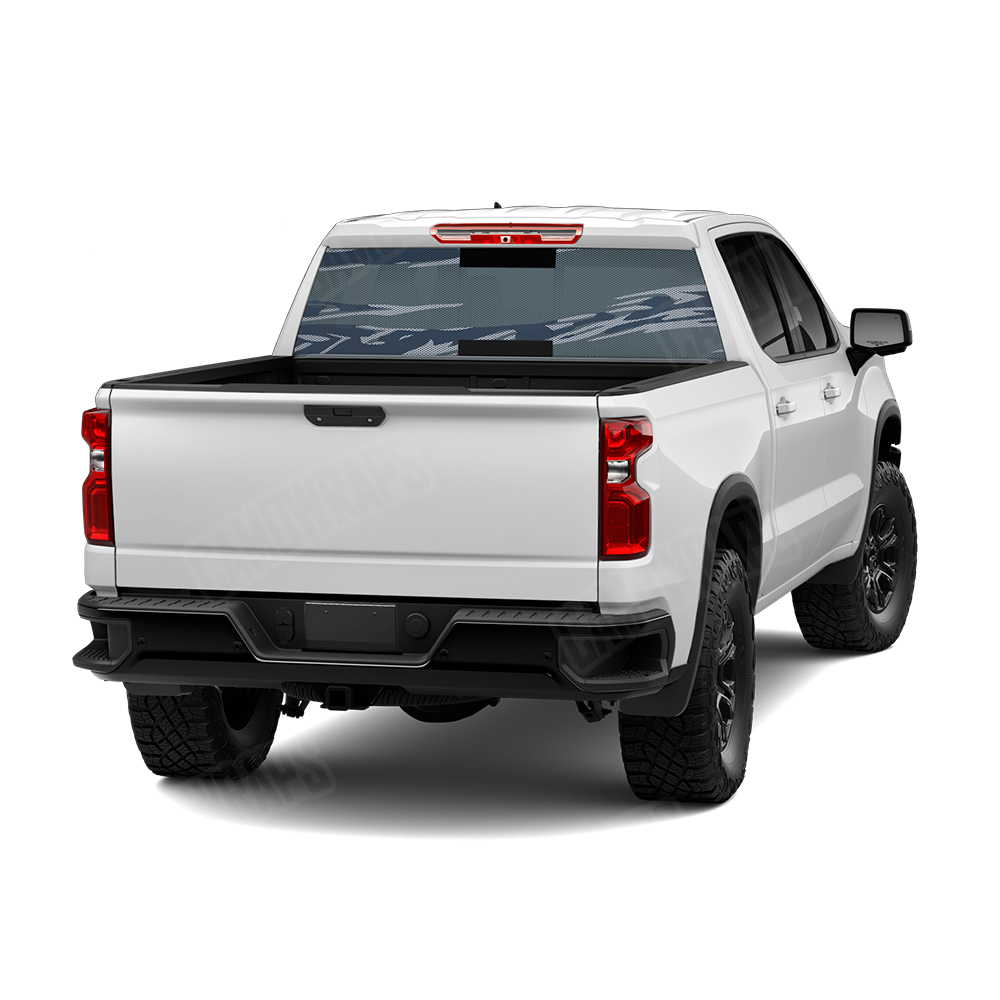 Shredded Navy Rear Window Graphics