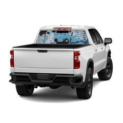 Tire Splatter Baby Blue Rear Window Graphics