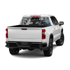 Tire Splatter Blue Tiger Rear Window Graphics