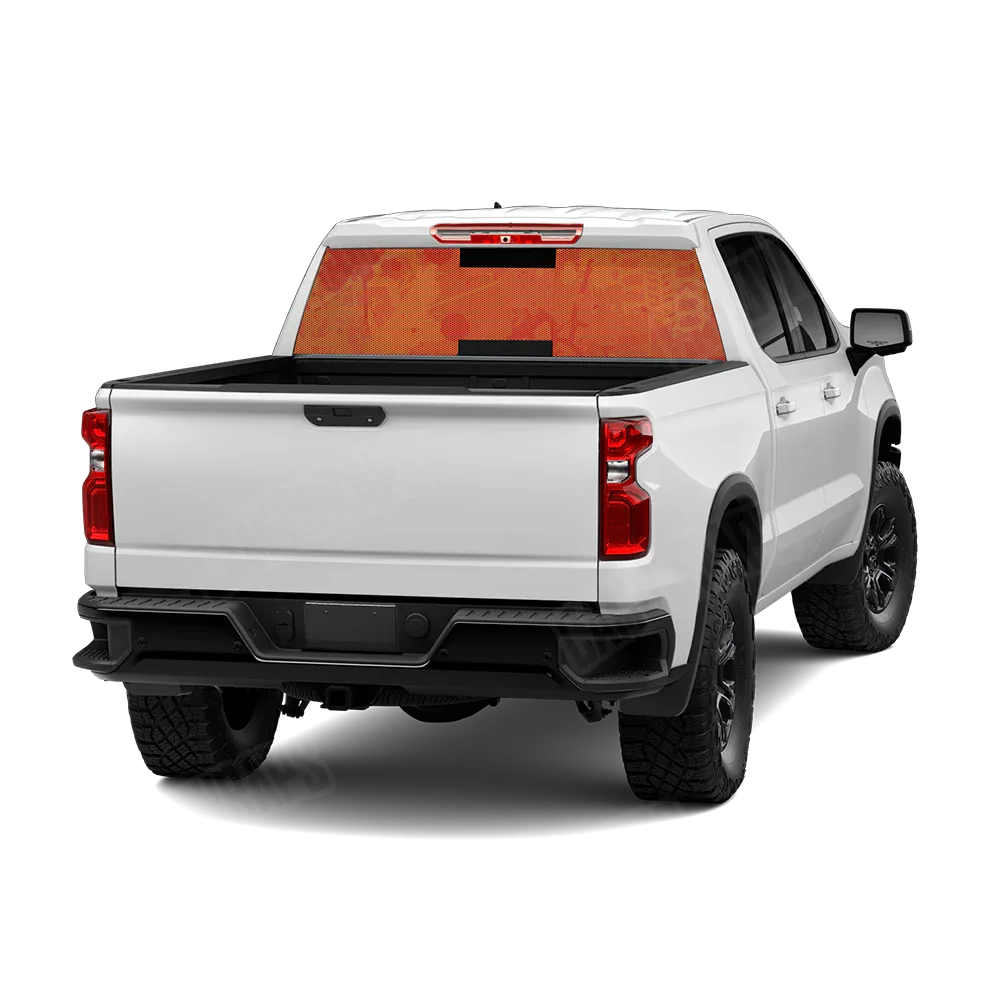 Tire Splatter Elite Orange Rear Window Graphics