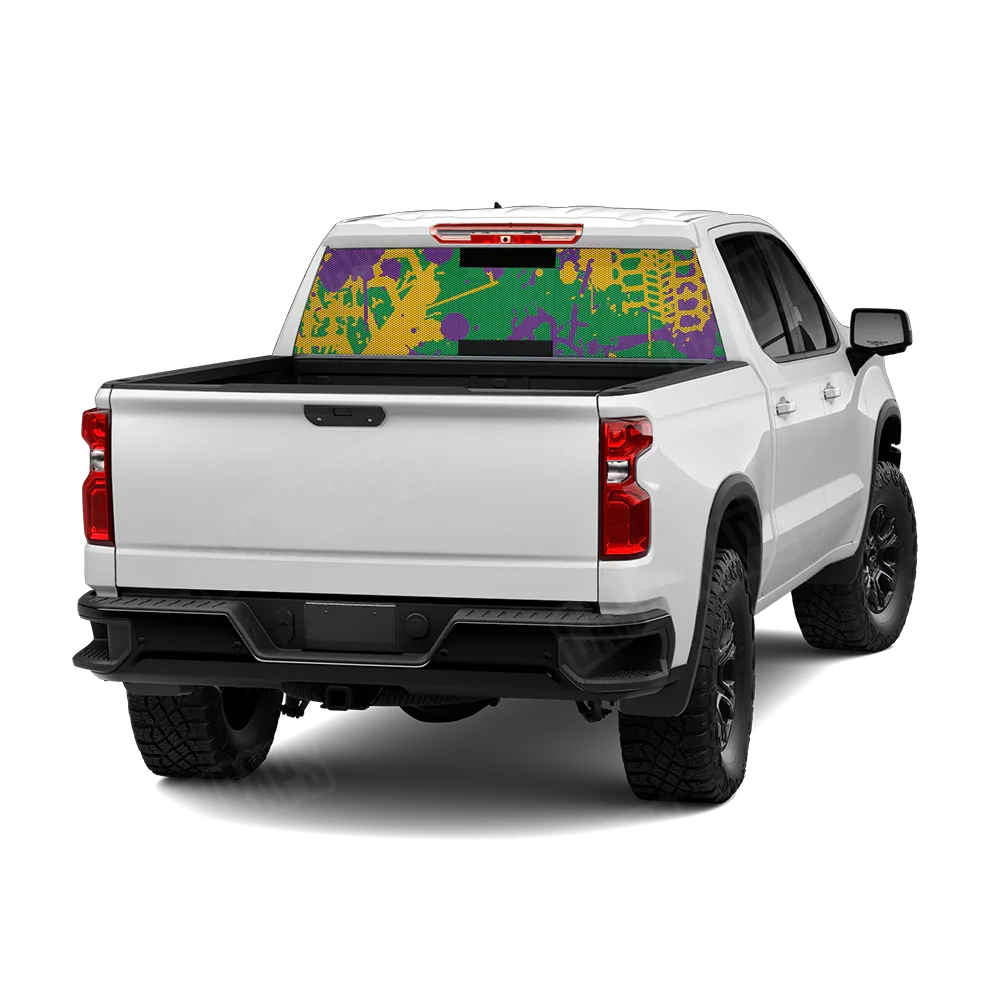 Tire Splatter Mardi Gras Rear Window Graphics