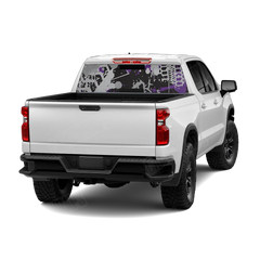 Tire Splatter Purple Tiger Rear Window Graphics