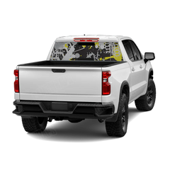 Tire Splatter Yellow Tiger Rear Window Graphics