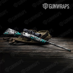 Broken Plaid Tiffany Blue Tiger Rifle Gun Skin Vinyl Wraps