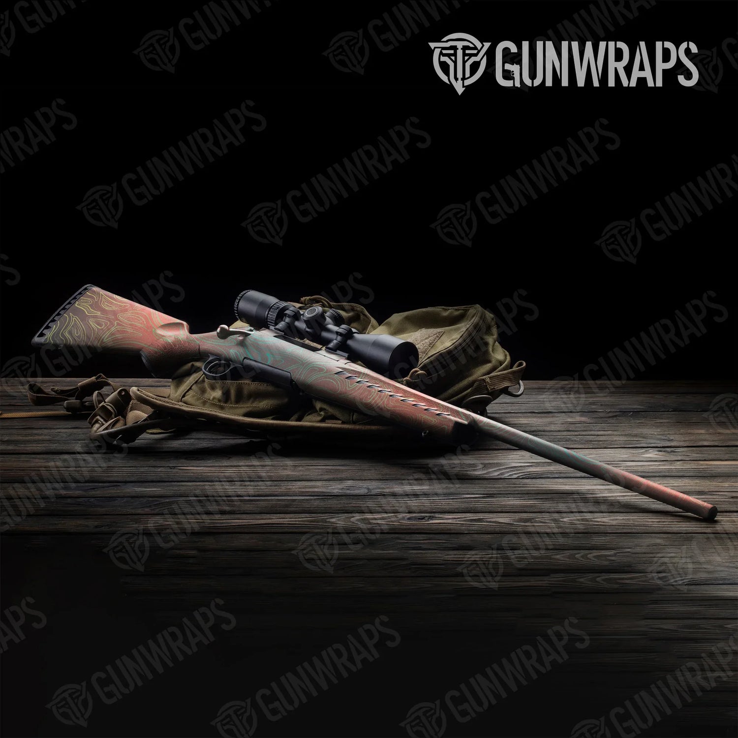 Damascus Fiesta Rifle Gun Skin Vinyl Wraps