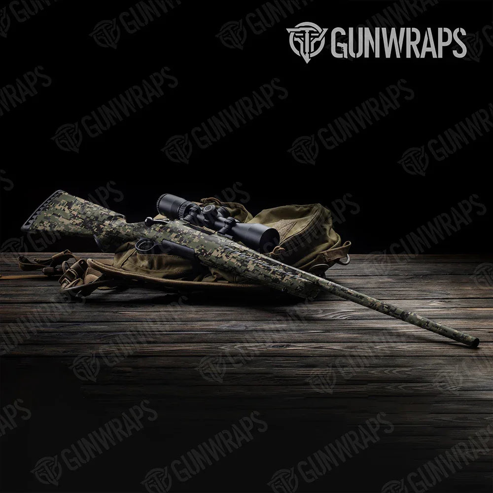 Digital Militant Charcoal Rifle Gun Skin Vinyl Wraps